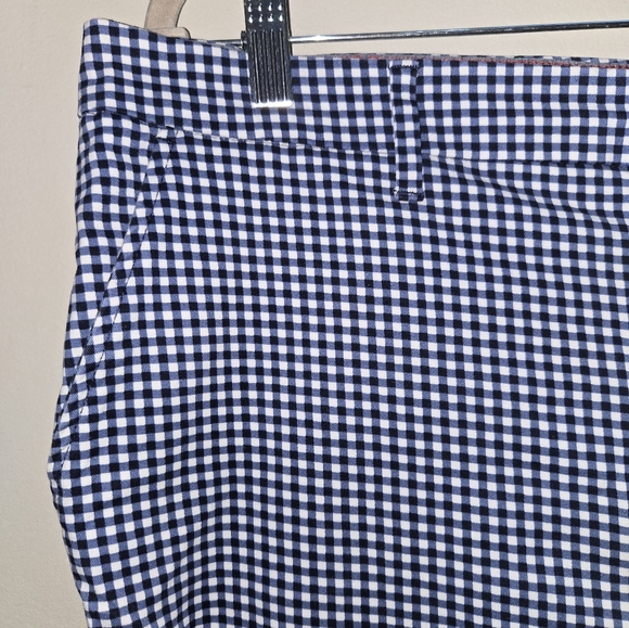 Tommy Hilfiger Gingham Navy & White Ankle Chino Pants - Size 14 - Picture 6 of 9